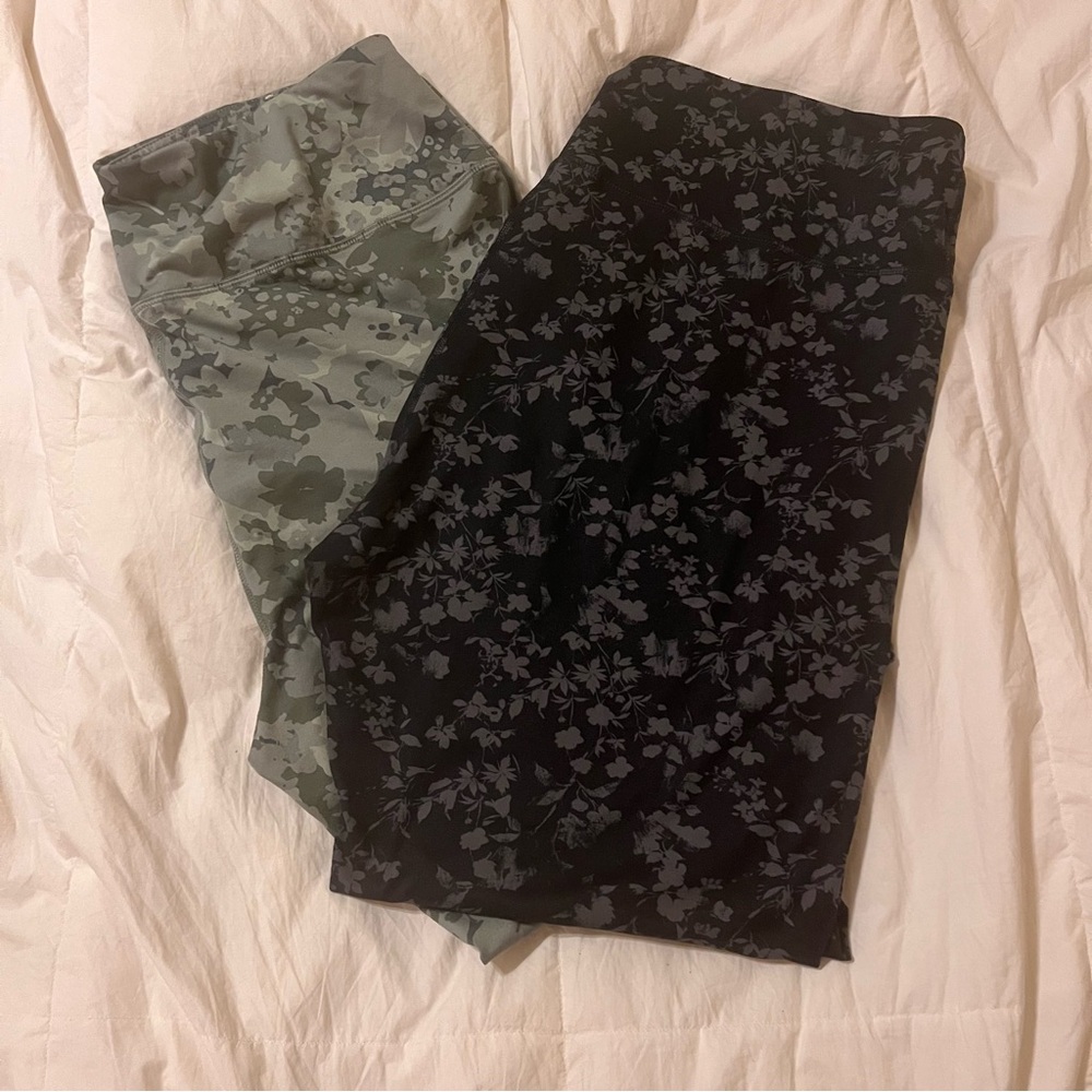 Maurices Active Legging Bundle 2 Pairs- Like New Floral Leggings XXL LONG/TALL